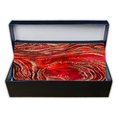 LADIES PURSE/WALLET BLACK - RED & GOLD 1
