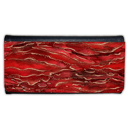 LADIES PURSE/WALLET BLACK - RED & GOLD - 6 Design Options