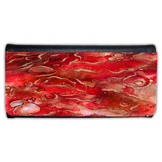 LADIES PURSE/WALLET BLACK - RED & GOLD 5