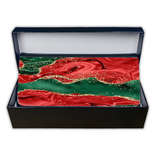 LADIES PURSE/WALLET BLACK - RED GREEN & GLITTER - 6 Design Options
