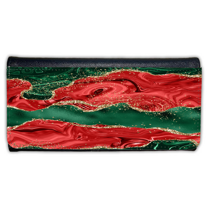 LADIES PURSE/WALLET BLACK - RED GREEN & GLITTER - 6 Design Options