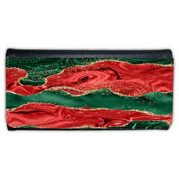 LADIES PURSE/WALLET BLACK - RED GREEN & GLITTER 1