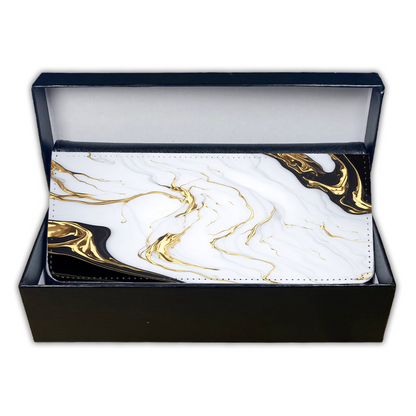 LADIES PURSE/WALLET BLACK - Black White & Gold 3