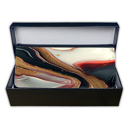 LADIES PURSE/WALLET BLACK - Black Red White & Gold 12