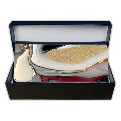 LADIES PURSE/WALLET BLACK - Black Red White & Gold 4