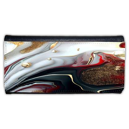 LADIES PURSE/WALLET BLACK - Black Red White & Gold 7