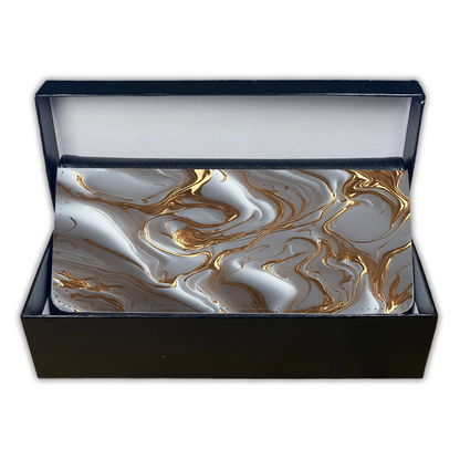 LADIES PURSE/WALLET BLACK - WHITE & GOLD MARBLE 3