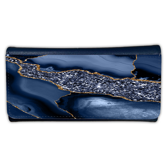 LADIES PURSE/WALLET NAVY - BLUE & GOLD GLITTER 1