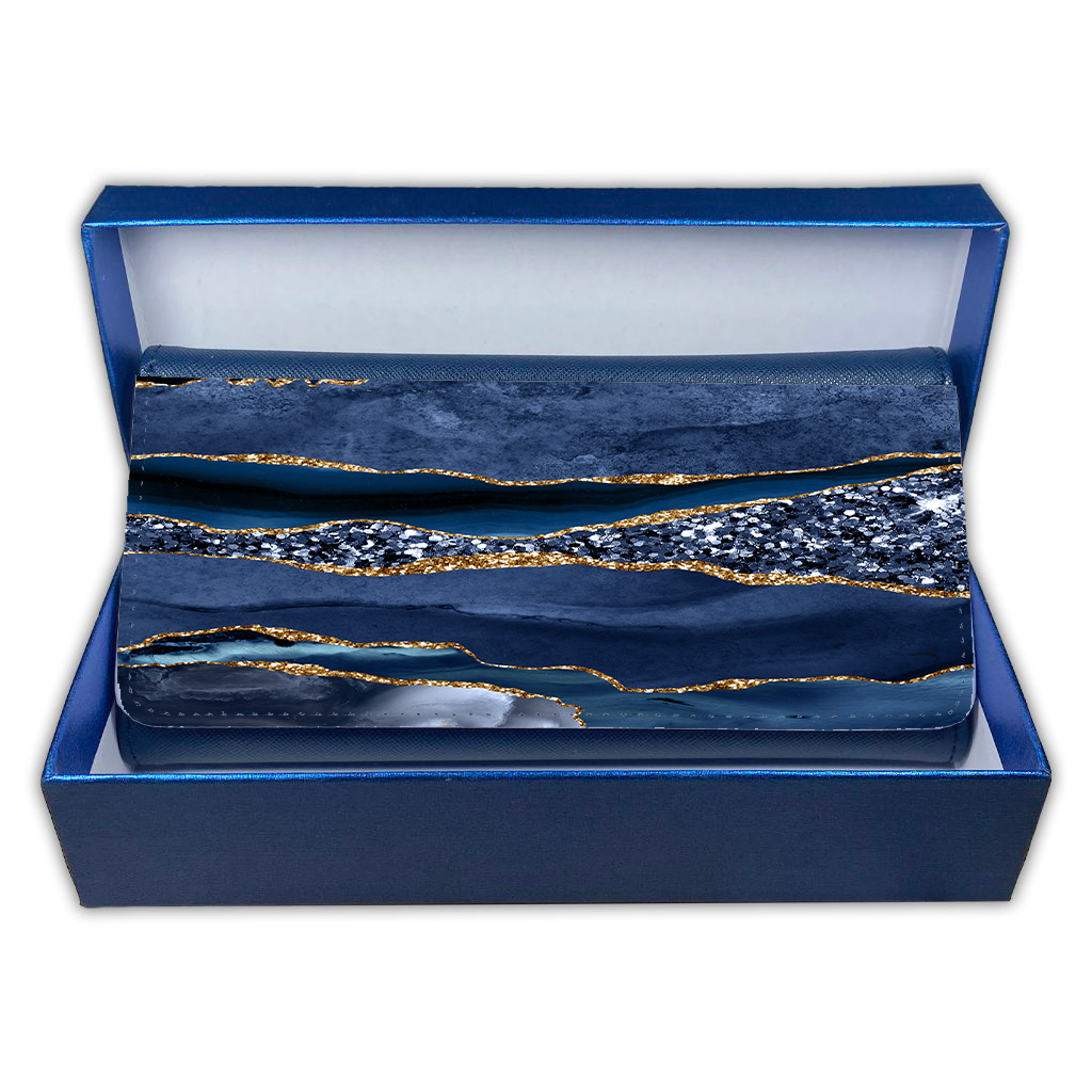 LADIES PURSE/WALLET NAVY - BLUE & GOLD GLITTER 2