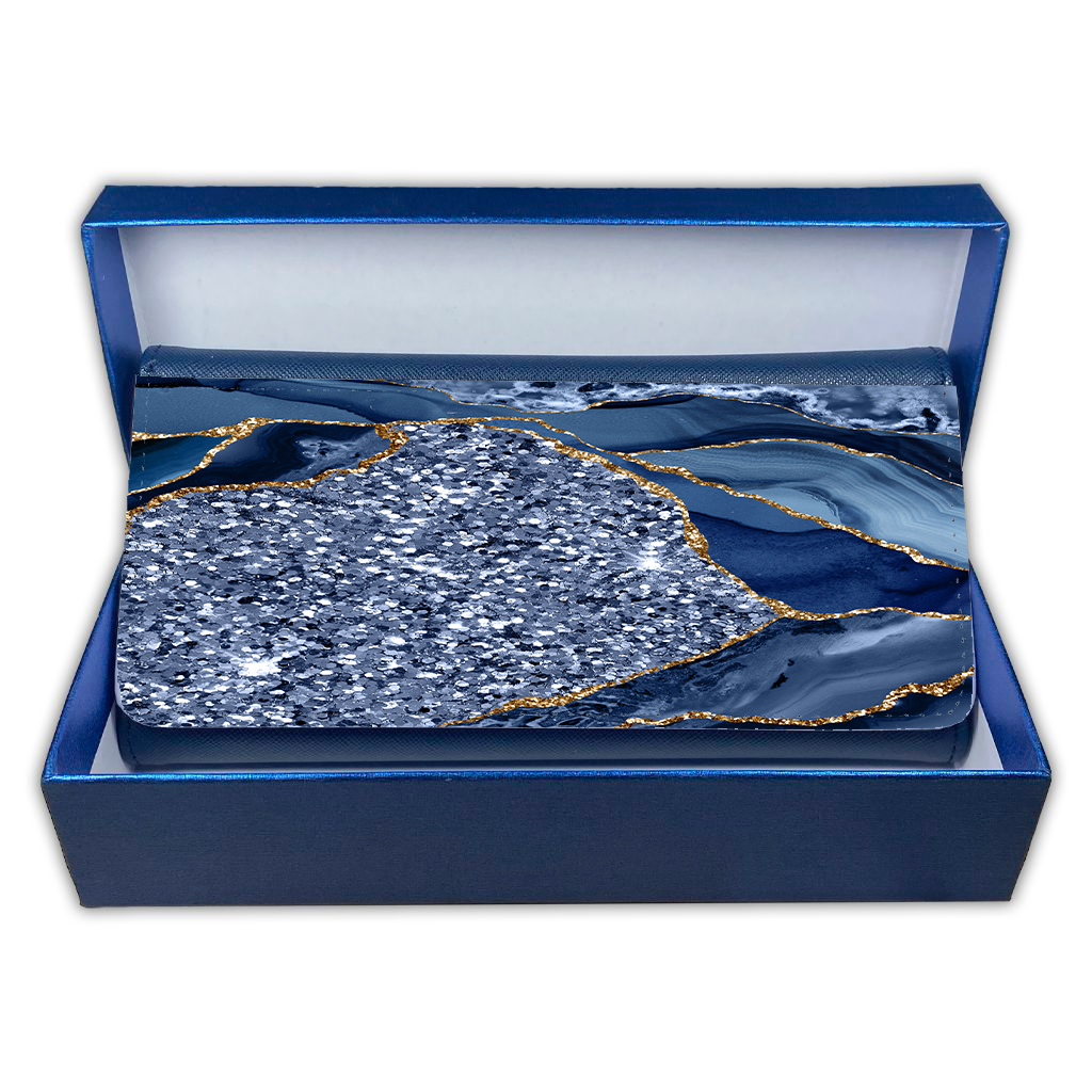 LADIES PURSE/WALLET NAVY - BLUE & GOLD GLITTER 4