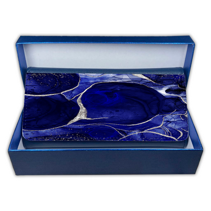 LADIES PURSE/WALLET NAVY - COBALT & SILVER 2