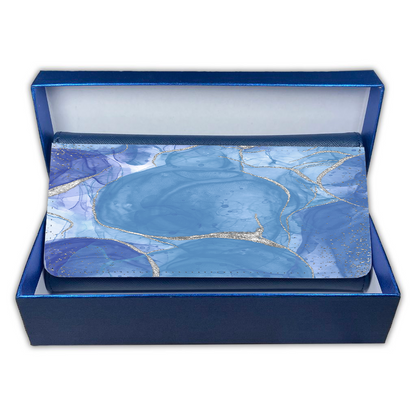 LADIES PURSE/WALLET NAVY - Light Blue & Silver 4