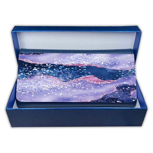 LADIES PURSE/WALLET NAVY - Teal, Purple & Glitter - 5 Design Options