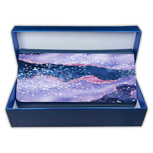 LADIES PURSE/WALLET NAVY - Teal, Purple & Glitter - 5 Design Options