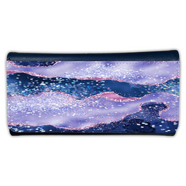 LADIES PURSE/WALLET NAVY - Teal, Purple & Glitter 1