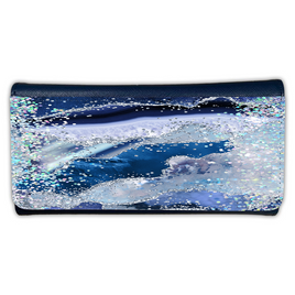 LADIES PURSE/WALLET NAVY - Teal, Purple & Glitter 2