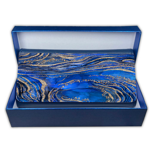 LADIES PURSE/WALLET NAVY - Royal Blue & Gold - 6 Design Options