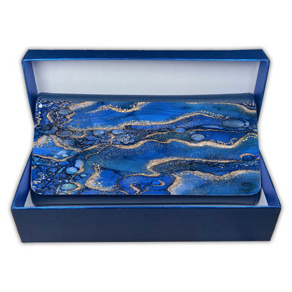 LADIES PURSE/WALLET NAVY - Royal Blue & Gold - 6 Design Options
