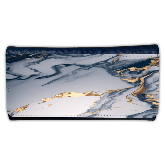 LADIES PURSE/WALLET NAVY - BLUE WHITE & GOLD MARBLE - 2 Design Options