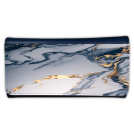 LADIES PURSE/WALLET NAVY - BLUE WHITE & GOLD MARBLE 1