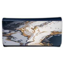 LADIES PURSE/WALLET NAVY - BLUE WHITE & GOLD MARBLE 2