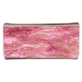 LADIES PURSE/WALLET PINK - Pink & Gold Glitter 1