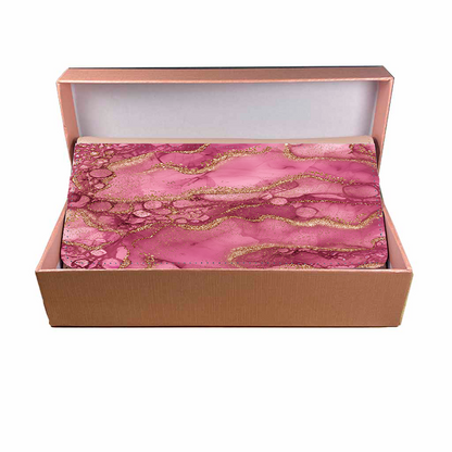 LADIES PURSE/WALLET PINK - Pink & Gold Glitter 5