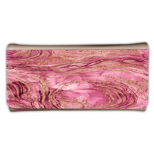 LADIES PURSE/WALLET PINK - Pink & Gold Glitter 6