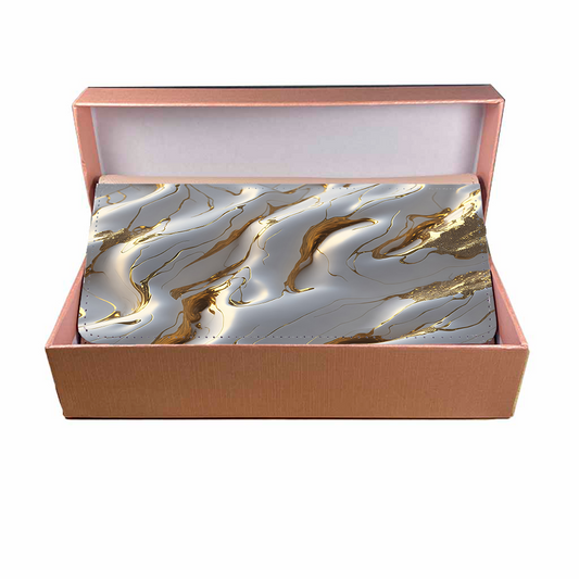 LADIES PURSE/WALLET PINK - White & Gold Marble - 6 Design Options