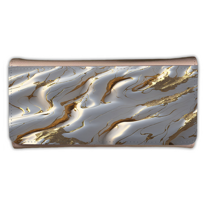 LADIES PURSE/WALLET PINK - White & Gold Marble 1