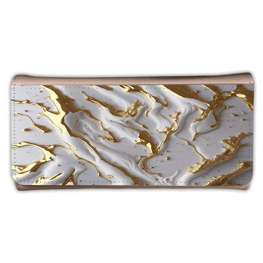 LADIES PURSE/WALLET PINK - White & Gold Marble 3