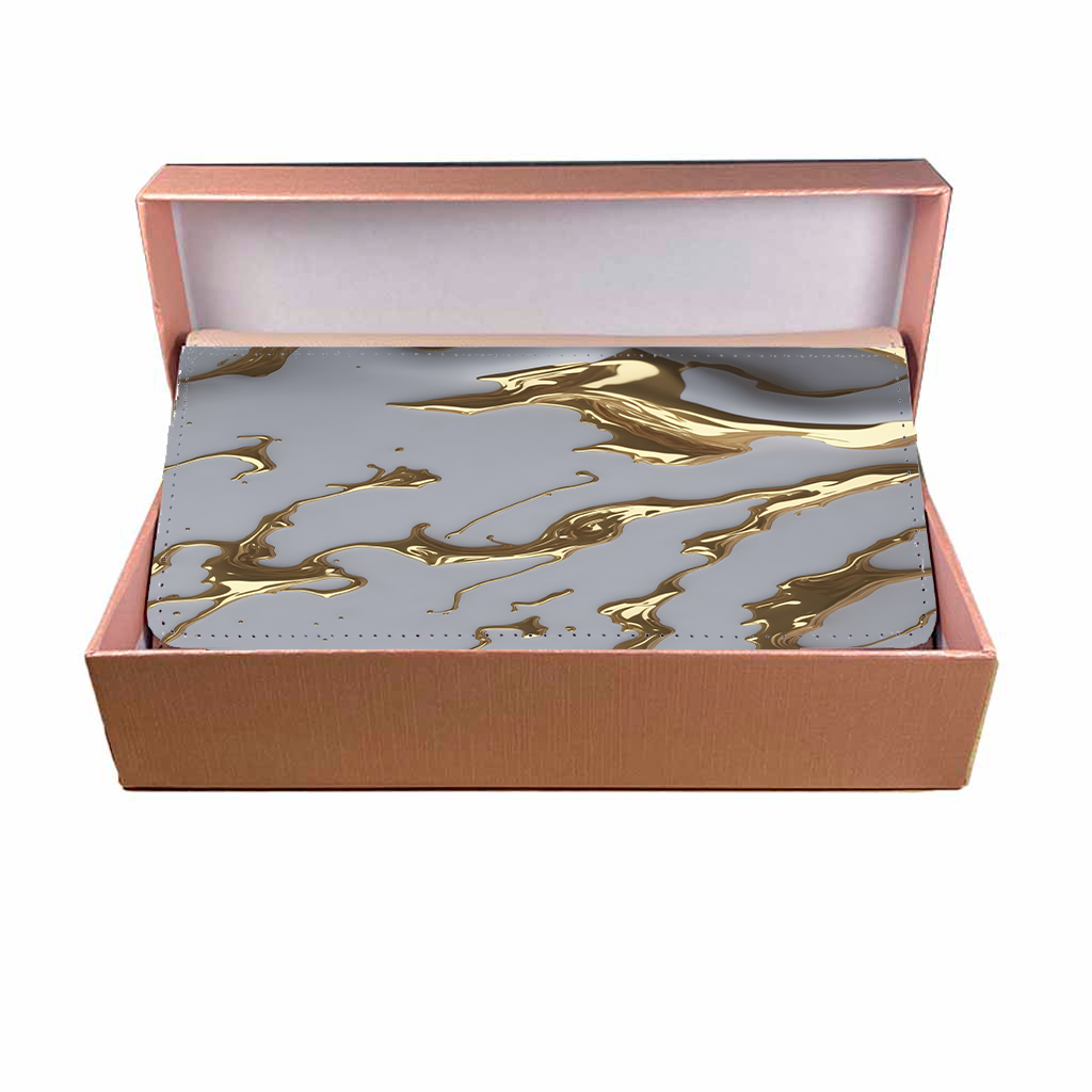 LADIES PURSE/WALLET PINK - White & Gold Marble 4