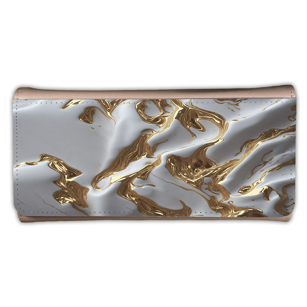 LADIES PURSE/WALLET PINK - White & Gold Marble 5