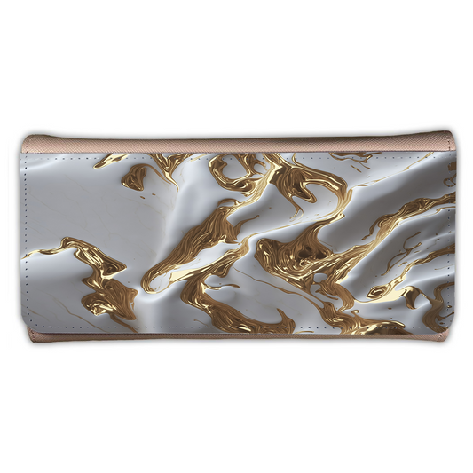 LADIES PURSE/WALLET PINK - White & Gold Marble 5