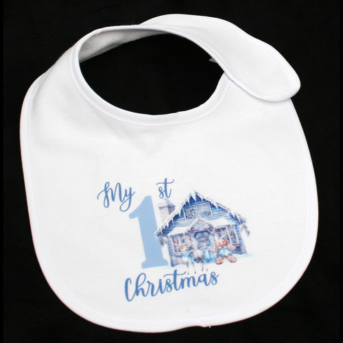 BIB WHITE - MY 1ST CHRISTMAS BLUE - BLUE GINGERHOUSE