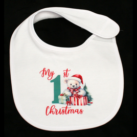 BIB WHITE - MY 1ST CHRISTMAS TEAL & RED - CHRISTMAS BEAR 4