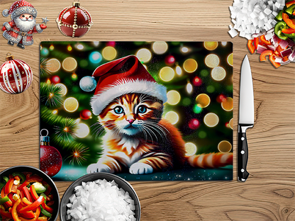 Christmas Kittens | Glass Chopping Board | Asst Designs