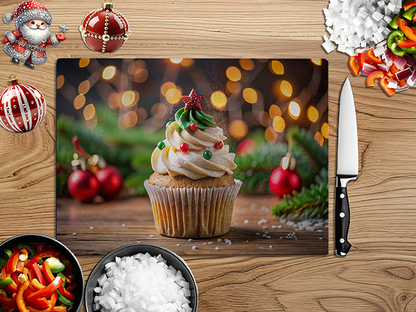 Christmas Cupcakes | Glass Chopping Board | Asst Styles