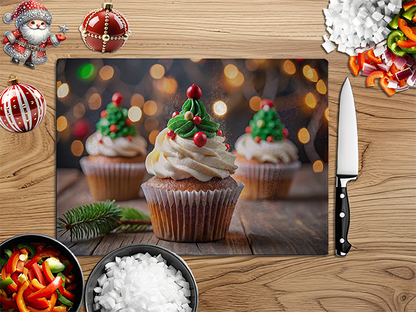 Christmas Cupcakes | Glass Chopping Board | Asst Styles