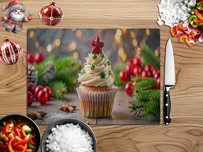 Christmas Cupcakes | Glass Chopping Board | Asst Styles