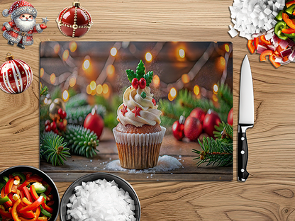 Christmas Cupcakes | Glass Chopping Board | Asst Styles