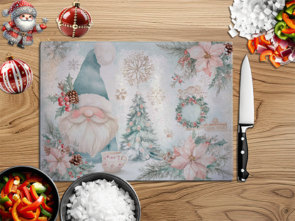 Christmas Gnome Pastel | Glass Chopping Board | Asst Designs