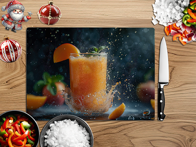 Christmas Cocktail Prancer | Glass Chopping Board