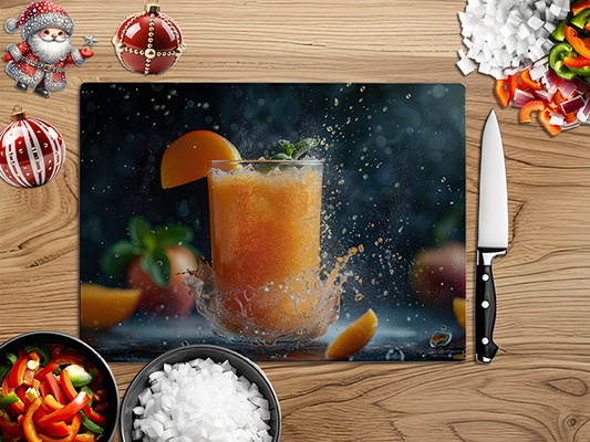 Christmas Cocktail Prancer | Glass Chopping Board