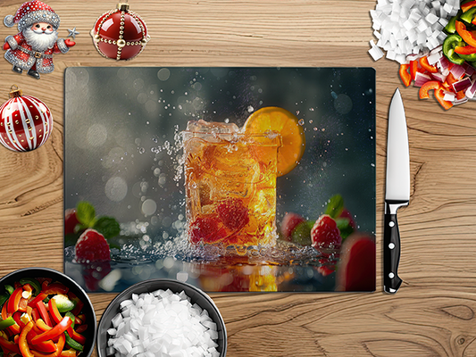 Christmas Cocktail Dasher | Glass Chopping Board