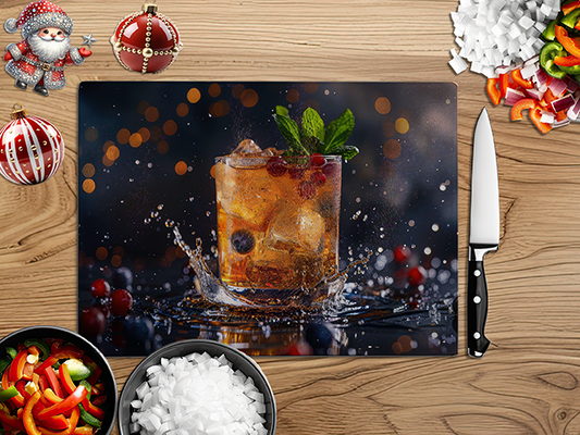 Christmas Cocktail Blitzen | Glass Chopping Board
