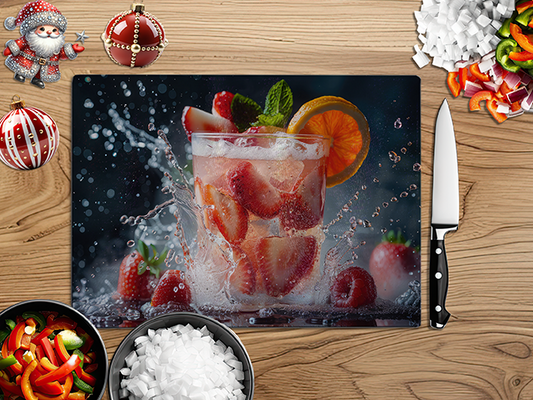 Christmas Cocktail Dancer | Glass Chopping Board