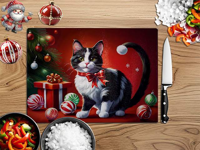 Christmas Cats | Glass Chopping Board | Asst Designs