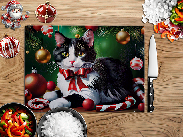Christmas Cats | Glass Chopping Board | Asst Designs