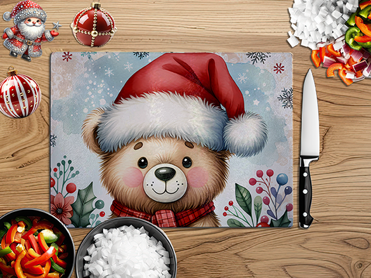 Christmas Bear | Glass Chopping Board